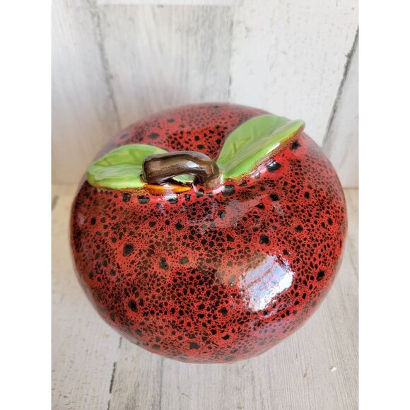 Vintage ceramic large red apple fruit home decor figure - Picture 3 of 7